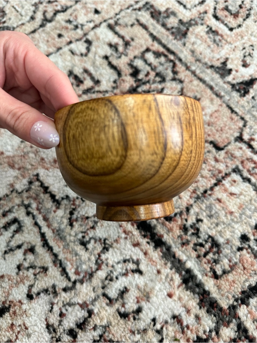 Hand-Turned Wooden Bowl in Warm Honey Tone